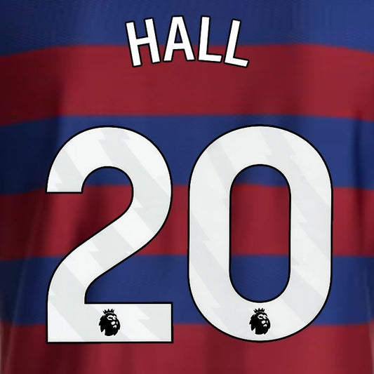 2024 2025 NEWCASTLE HALL 20 OFFICIAL WHITE AWAY PLAYER SIZE NAME SET
