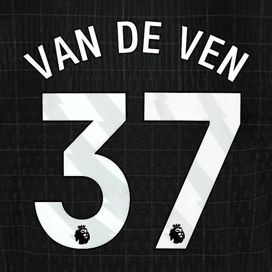 2025 2026 TOTTENHAM VAN DE VEN 37 WHITE AWAY PLAYER SIZE NAME SET