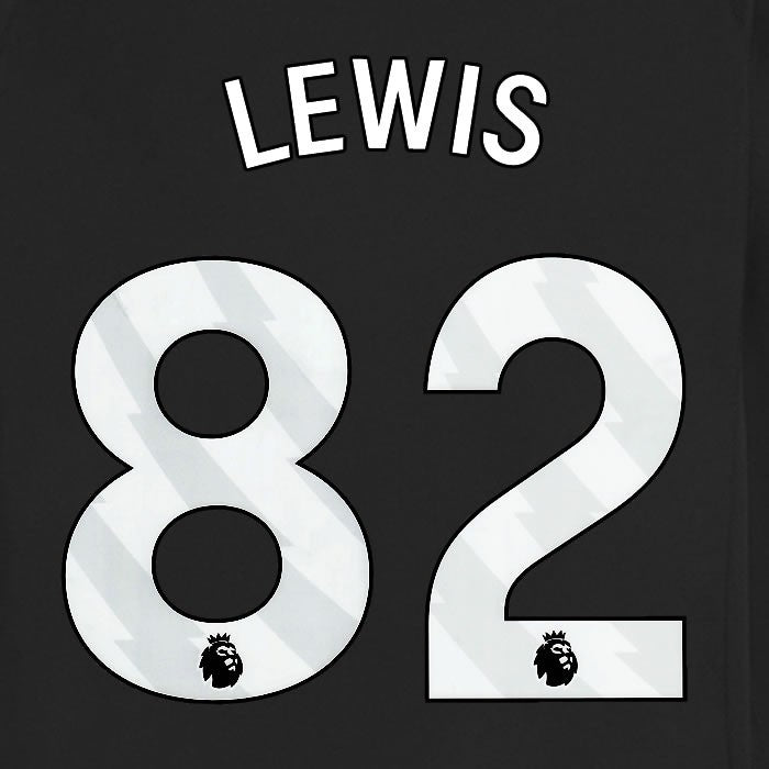2025 2026 MANCHESTER CITY LEWIS 82 WHITE AWAY PLAYER SIZE NAME SET