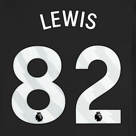 2025 2026 MANCHESTER CITY LEWIS 82 WHITE AWAY PLAYER SIZE NAME SET