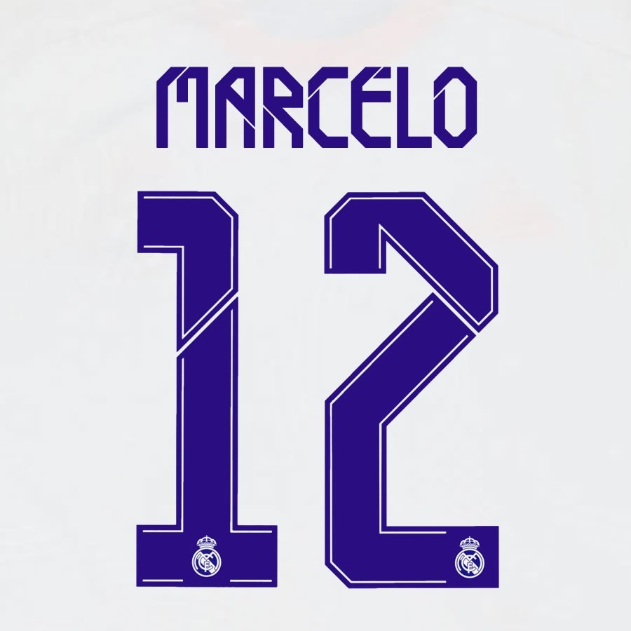 2021 2022 AVERY DENNISON REAL MADRID MARCELO 12 HOME PLAYER SIZE NAMESET