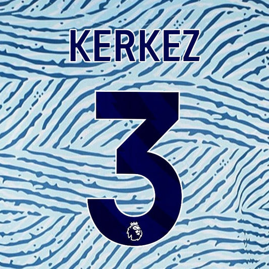 2023 2024 BOURNEMOUTH KERKEZ 3 BLUE AWAY PLAYER SIZE NAME SET
