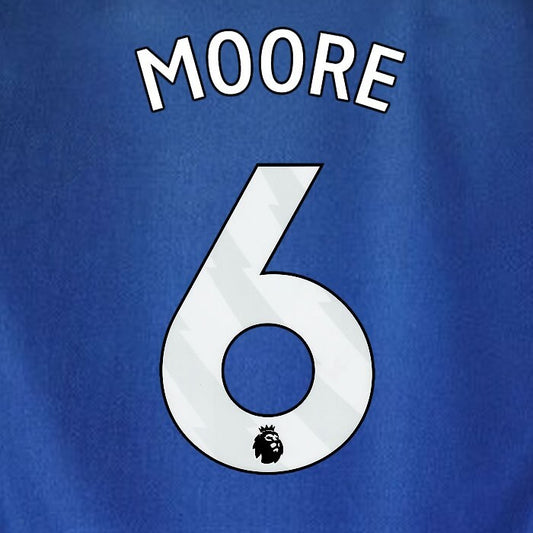 2023 2024 WEST HAM MOORE 6 OFFICIAL 3RD WHITE PLAYER SIZE NAMESET