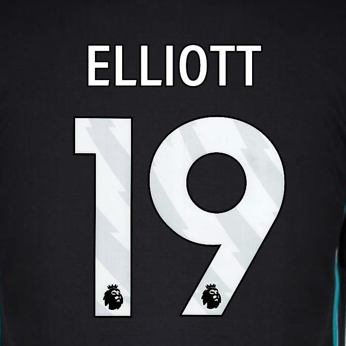 2024 2025 OFFICIAL LIVERPOOL FC ELLIOTT 19 WHITE AWAY PLAYER SIZE NAMESET