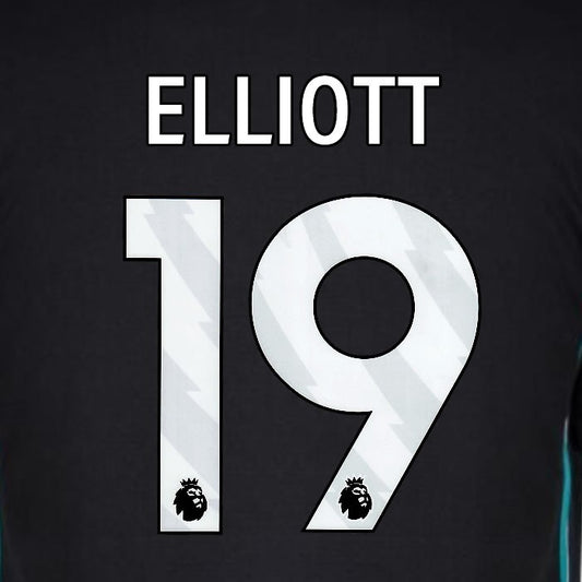 2024 2025 OFFICIAL LIVERPOOL FC ELLIOTT 19 WHITE AWAY PLAYER SIZE NAMESET