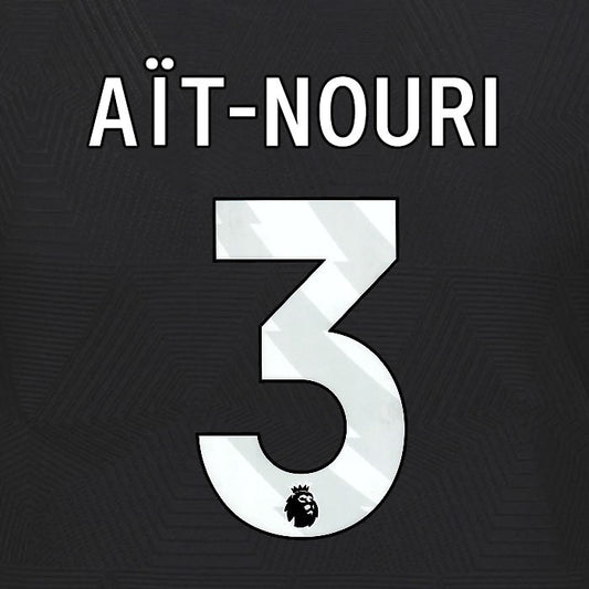 2024 2025 WOLVES AWAY WHITE AIT-NOURI 3 OFFICIAL PLAYER SIZE NAMESET