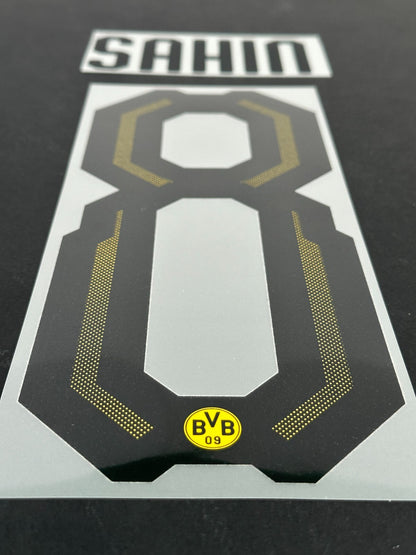 2018 2019 ELMS UK BORUSSIA DORTMUND SAHIN 8 HOME PLAYER SIZE NAME SET