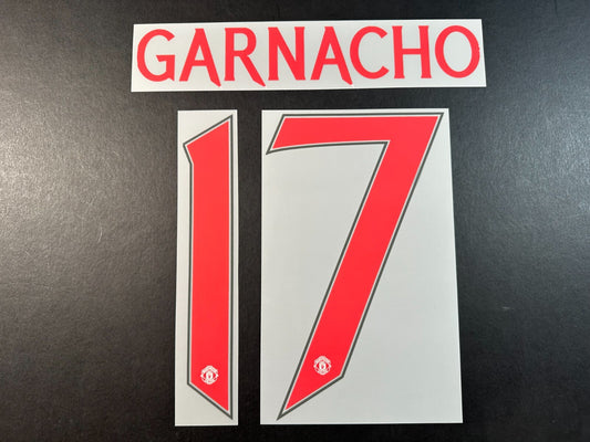 2024 2025 OFFICIAL MAN UNITED GARNACHO 17 CUP PLAYER SIZE RED NAMESET