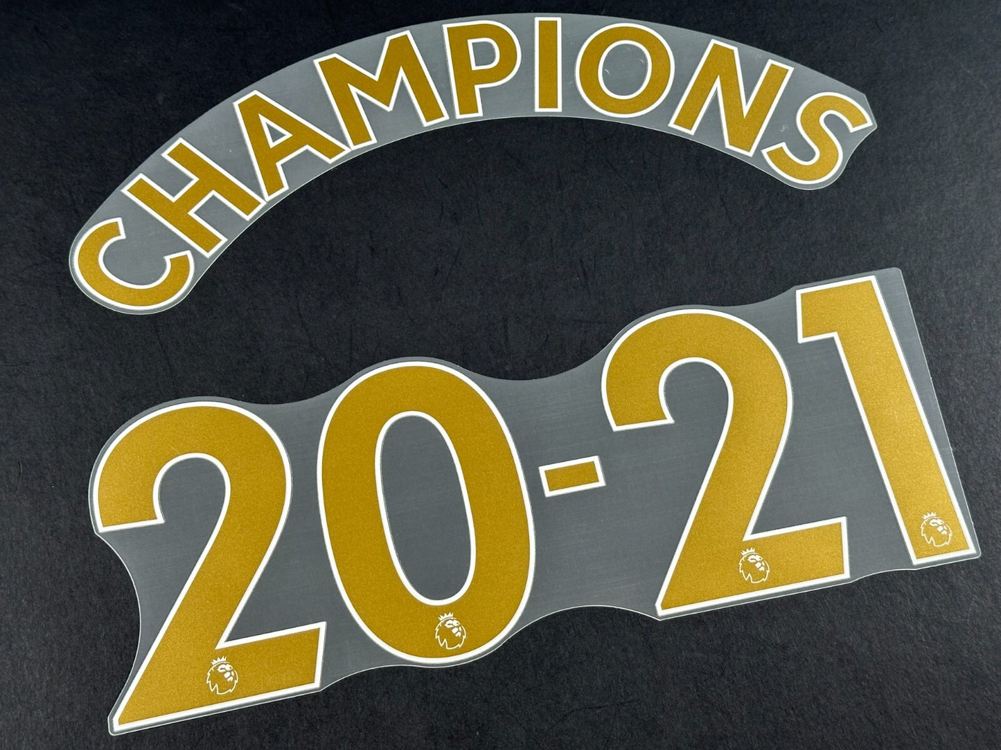 MAN CITY CHAMPIONS 20 - 21 OFFICIAL AVERY DENNISON GOLD PLAYER SIZE NAME SET