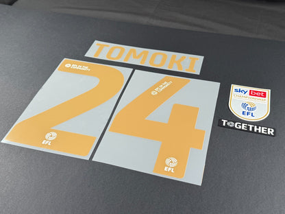BIRMINGHAM 2025 2026 OFFICIAL HOME TOMOKI 24 PLAYER SIZE NAMESET + PATCHES
