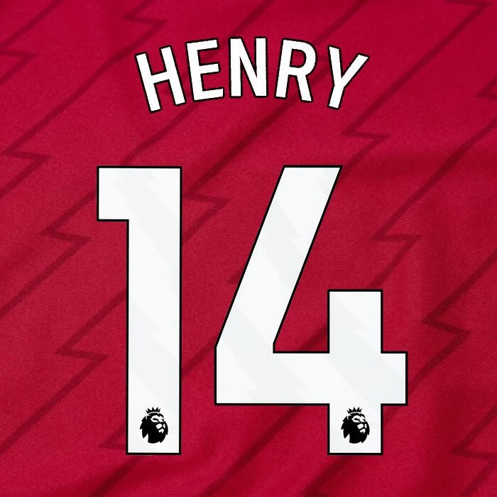ARSENAL 2023/24 HENRY 14 OFFICIAL AVERY DENNISON WHITE PLAYER SIZE NAME SET 250M