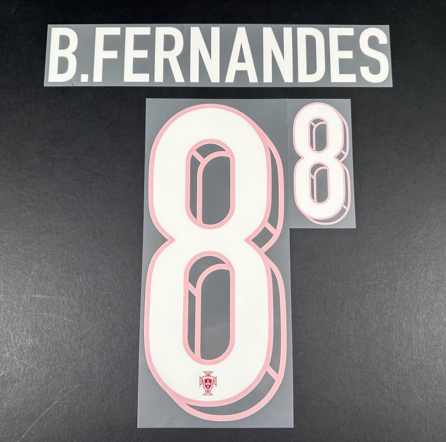 PORTUGAL 2023-2024 OFFICIAL SPORTING ID B.FERNANDES 8 HOME PLAYER SIZE NAME SET