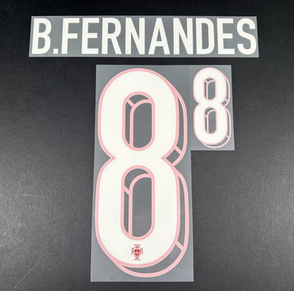 PORTUGAL 2023-2024 OFFICIAL SPORTING ID B.FERNANDES 8 HOME PLAYER SIZE NAME SET