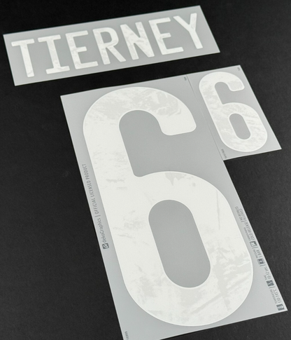 SCOTLAND 2020-2021 OFFICIAL DEKO GRAPHICS TIERNEY 6 HOME PLAYER SIZE NAME SET