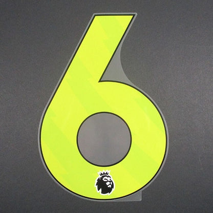 25 - 26 OFFICIAL  AVERY DENNISON PREMIER LEAGUE YELLOW PLAYER SIZE NUMBERS 250MM