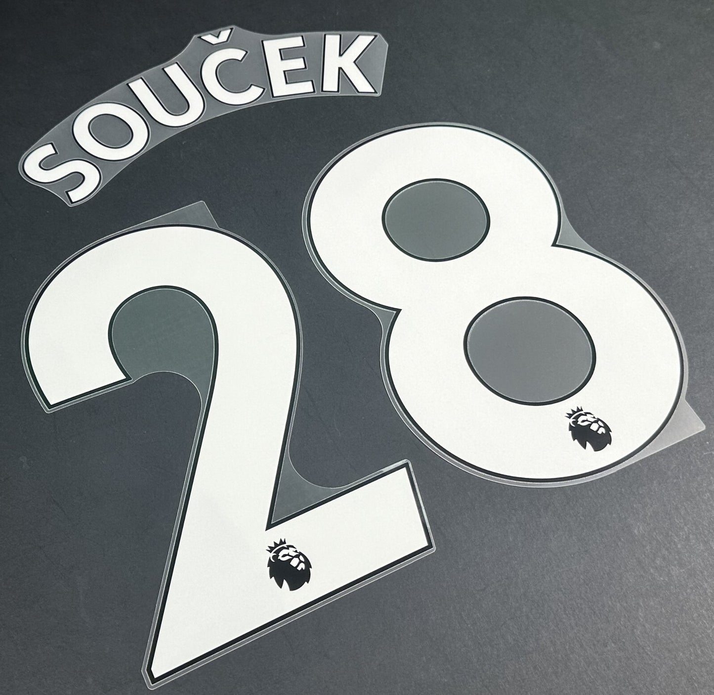 WEST HAM 2019-23 SOUCEK 28 OFFICIAL AVERY DENNISON WHITE PLAYER SIZE NAME SET