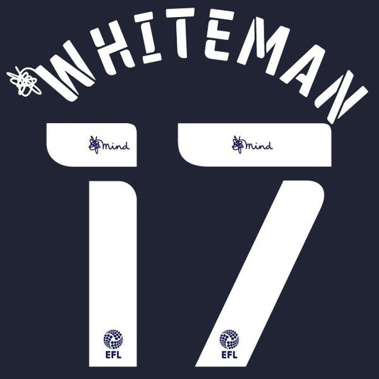 PRESTON 2020 2021 OFFICIAL WHITEMAN 17 AWAY PLAYER SIZE NAME SET