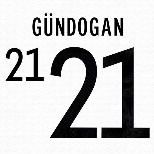 GERMANY 2020 - 2021 OFFICIAL GUNDOGAN 21 HOME PLAYER SIZE NAME SET