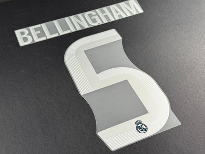 2025 2026 REAL MADRID BELLINGHAM 5 OFFICIAL AWAY PLAYER SIZE NAMESET