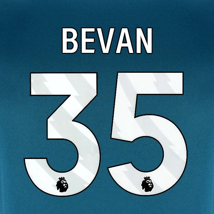 2024 2025 BOURNEMOUTH BEVAN 35 WHITE 3RD PLAYER SIZE NAME SET