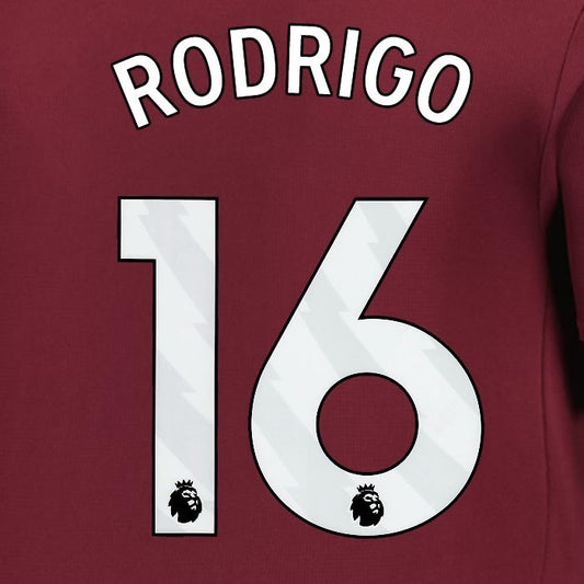 2024 2025 MANCHESTER CITY RODRIGO 16 WHITE 3RD PLAYER SIZE NAME SET