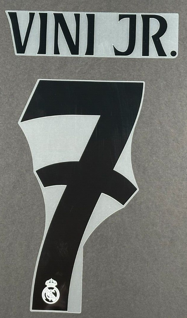 2024 2025 AVERY DENNISON REAL MADRID VINI JR. 7 HOME PLAYER SIZE NAMESET