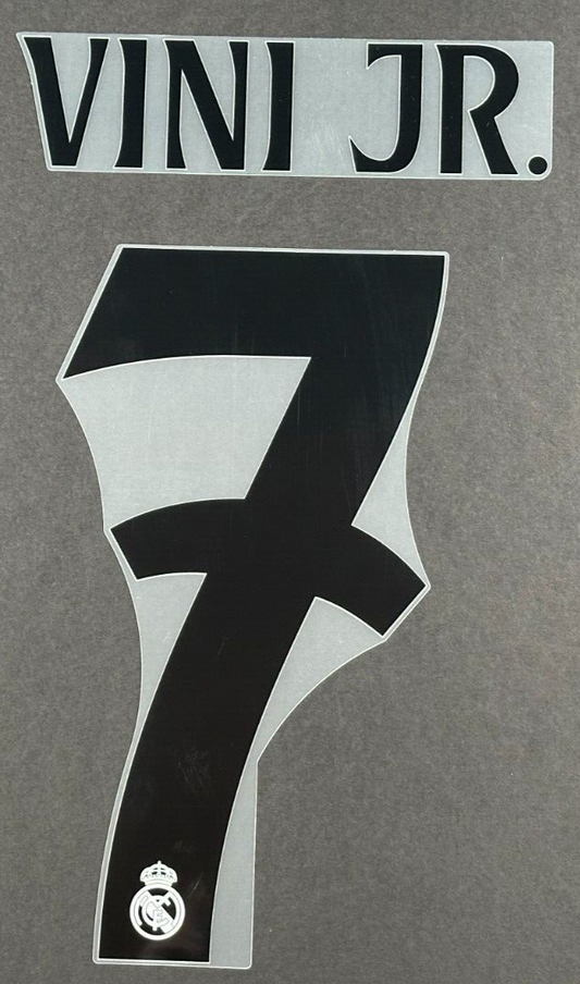 2024 2025 AVERY DENNISON REAL MADRID VINI JR. 7 HOME PLAYER SIZE NAMESET