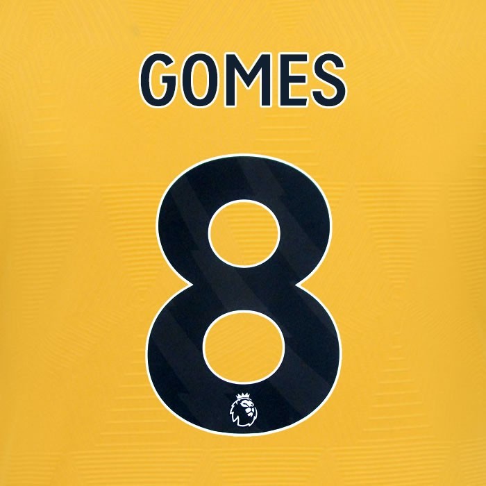 2024 2025 WOLVES HOME BLACK GOMES 8 OFFICIAL PLAYER SIZE NAMESET