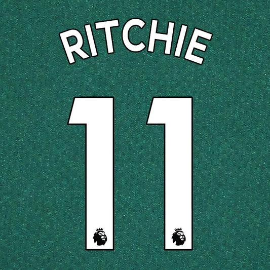NEWCASTLE UNITED 19-23 RITCHIE 11 OFFICIAL AVERY DENNISON WHITE PLAYER SIZE SET