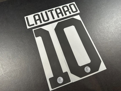 INTER MILAN 2019 2020 LAUTARO 10 OFFICIAL AWAY BLACK PLAYER SIZE NAMESET