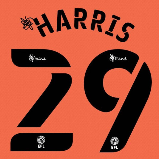CARDIFF 2020 2021 OFFICIAL HARRIS 29 3RD PLAYER SIZE NAME SET