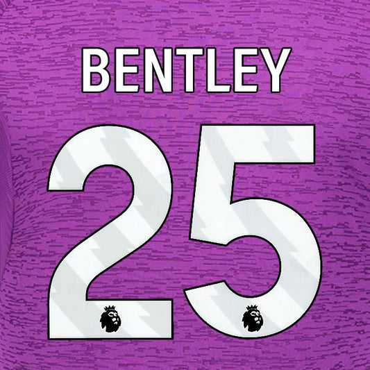 2024 2025 WOLVES 3RD WHITE BENTLEY 25 OFFICIAL PLAYER SIZE NAMESET