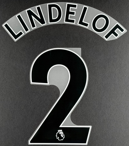 MAN UTD 2019/2023 LINDELOF 2 OFFICIAL AVERY DENNISON BLACK PLAYER SIZE NAME SET