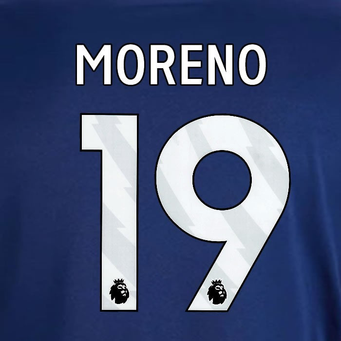 2024 2025 OFFICIAL NOTTINGHAM MORENO 19 WHITE AWAY PLAYER SIZE NAMESET