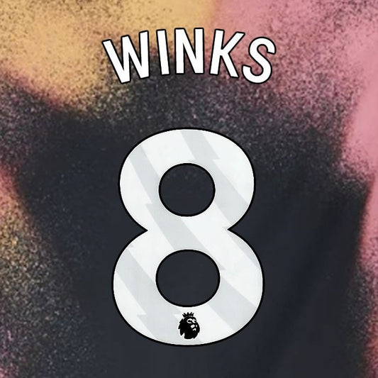 2024 2025 OFFICIAL LEICESTER CITY WINKS 8 WHITE AWAY PLAYER SIZE NAME SET
