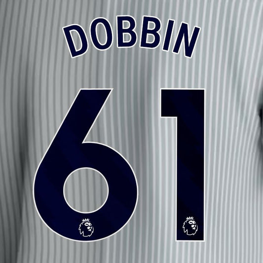 2023 2024 EVERTON DOBBIN 61 OFFICIAL BLUE 3RD PLAYER SIZE NAMESET