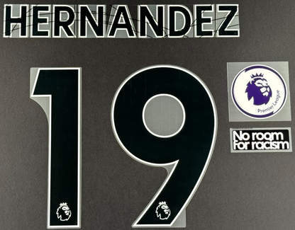LEEDS UNITED 19-23 HERNANDEZ 19 OFFICIAL AVERY DENNISON BLACK + PATCH SET