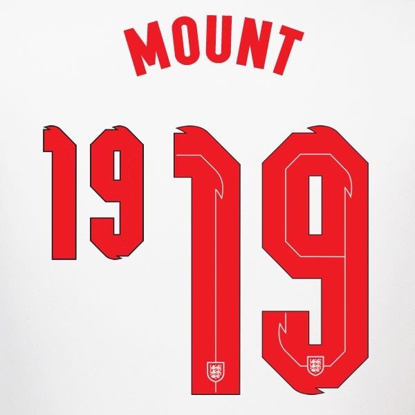 ENGLAND 2020 2021 OFFICIAL SPORTING ID MOUNT 19 HOME PLAYER SIZE NAMESET
