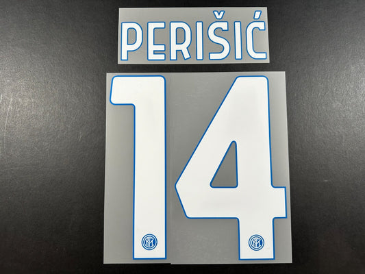 INTER MILAN 2020 2021 PERISIC 14 OFFICIAL HOME WHITE PLAYER SIZE NAMESET