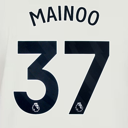 2024 2025 MANCHESTER UNITED MAINOO 37 3RD BLACK PLAYER SIZE NAMESET