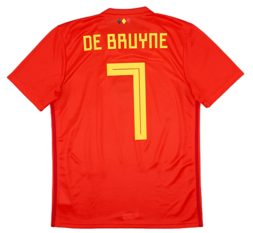 BNWT 2018 2019 BELGIUM HOME ADIDAS DE BRUYNE 7 FOOTBALL SHIRT KIDS 9-10 YEARS