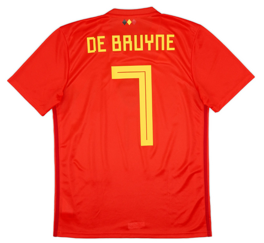 BNWT 2018 2019 BELGIUM HOME ADIDAS DE BRUYNE 7 FOOTBALL SHIRT KIDS 9-10 YEARS