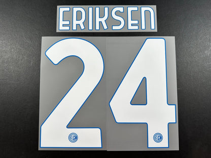 INTER MILAN 2020 2021 ERIKSEN 24 OFFICIAL HOME WHITE PLAYER SIZE NAMESET