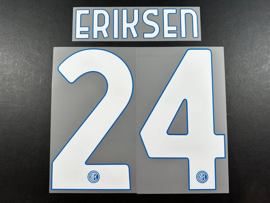 INTER MILAN 2020 2021 ERIKSEN 24 OFFICIAL HOME WHITE PLAYER SIZE NAMESET