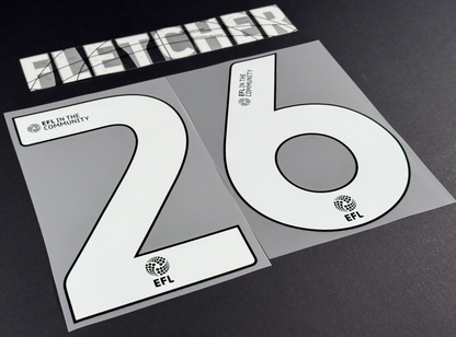 24 / 25 WREXHAM A.F.C.  FLETCHER 26 OFFICIAL WHITE HOME PLAYER SIZE NAME SET