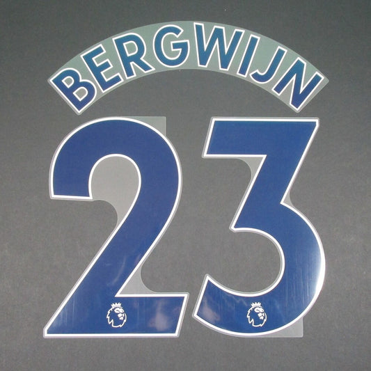 TOTTENHAM 2019-23 BERGWIJN 23 OFFICIAL AVERY DENNISON NAVY PLAYER SIZE NAME SET