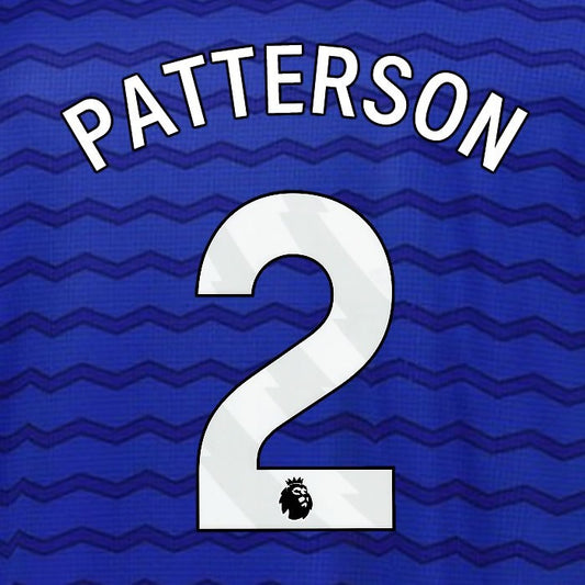 2025 2026 EVERTON PATTERSON 2 OFFICIAL WHITE HOME PLAYER SIZE NAMESET