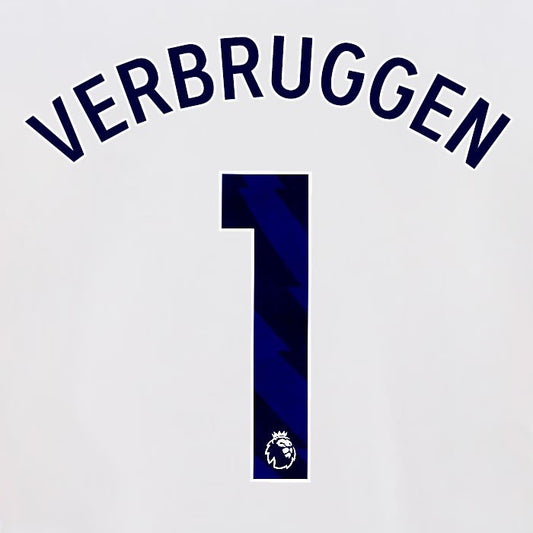 2024 2025 OFFICIAL BRIGHTON VERBRUGGEN 1 HOME BLUE PLAYER SIZE NAMESET