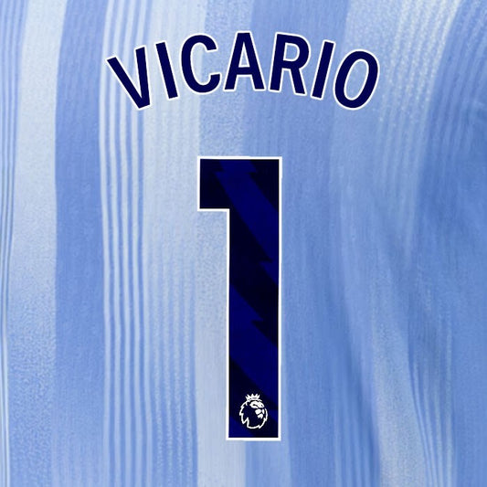 2024 2025 TOTTENHAM VICARIO 1 BLUE AWAY PLAYER SIZE NAME SET