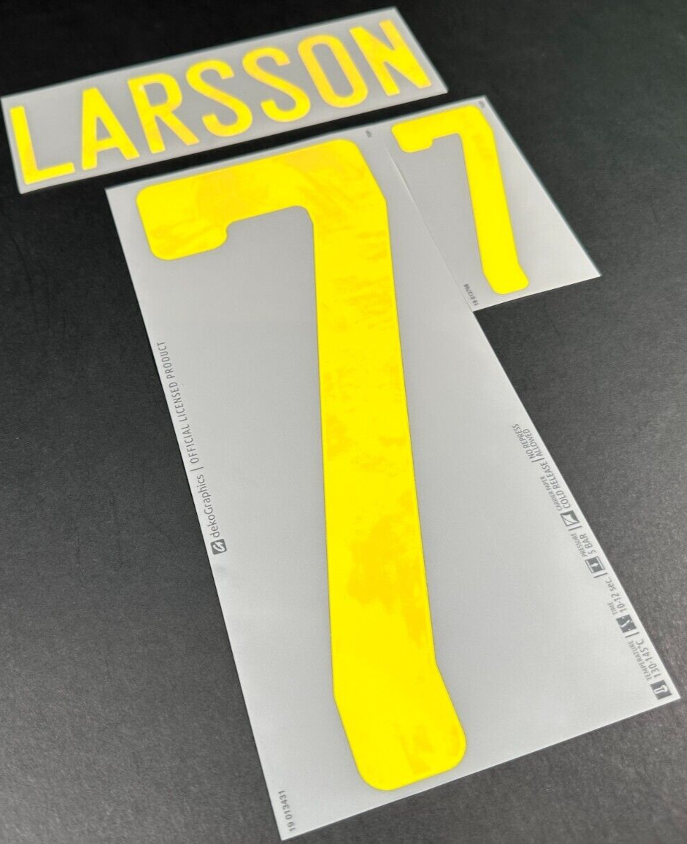 SWEDEN 2020 2021 OFFICIAL DekoGraphics LARSSON 7 AWAY PLAYER SIZE NAMESET